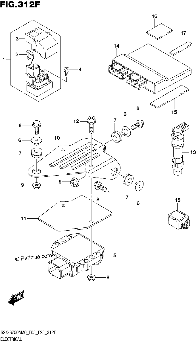 Diagrama de ELECTRICAL GSX S750Z E33