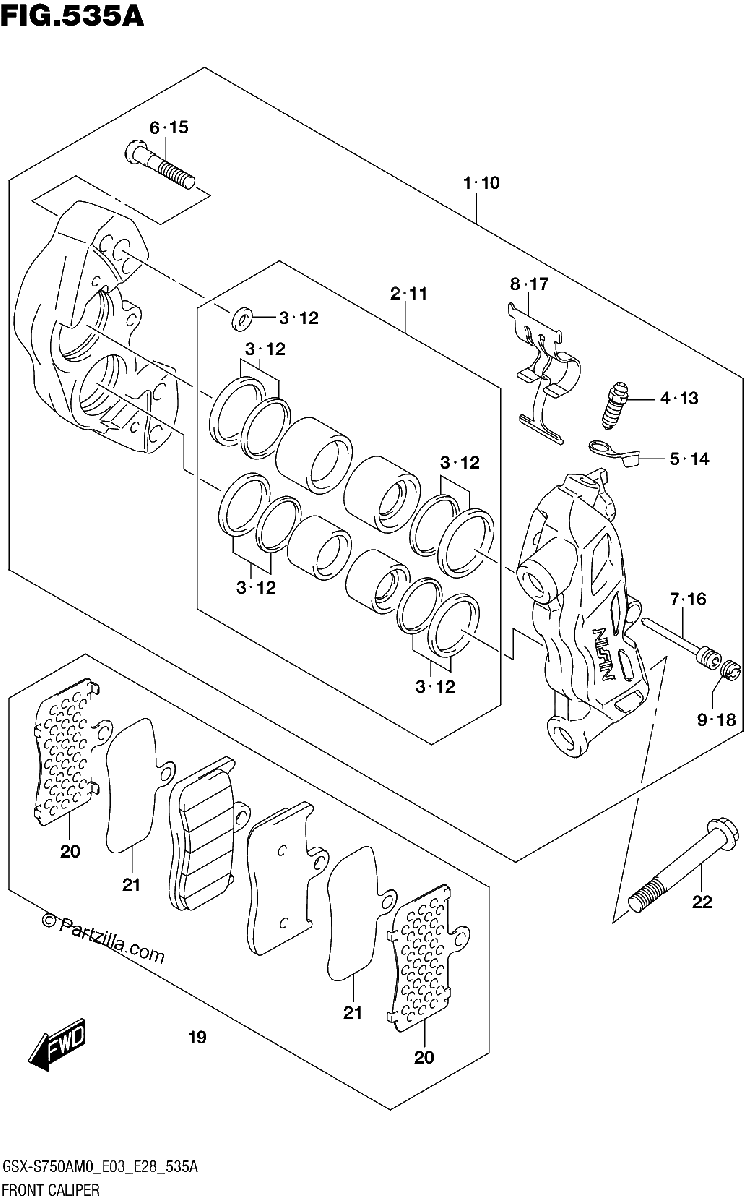 Diagrama de FRONT CALIPER