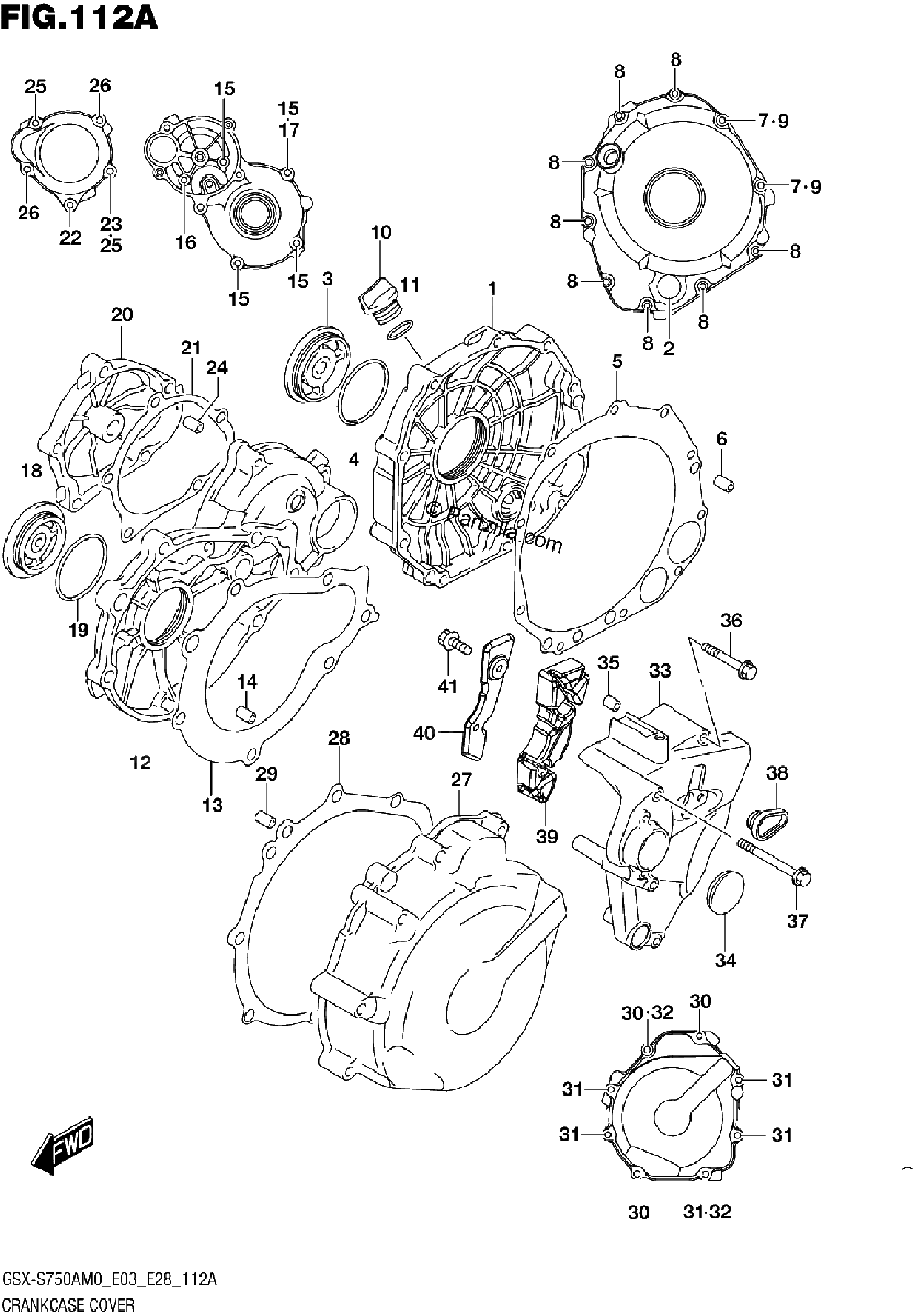 Diagrama de CRANKCASE COVER