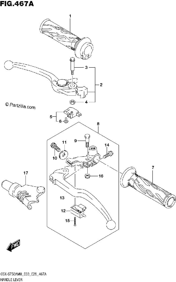 Diagrama de HANDLE LEVER