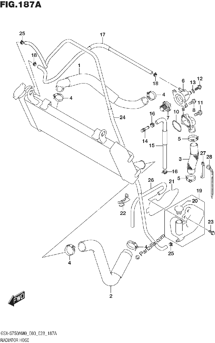 Diagrama de RADIATOR HOSE