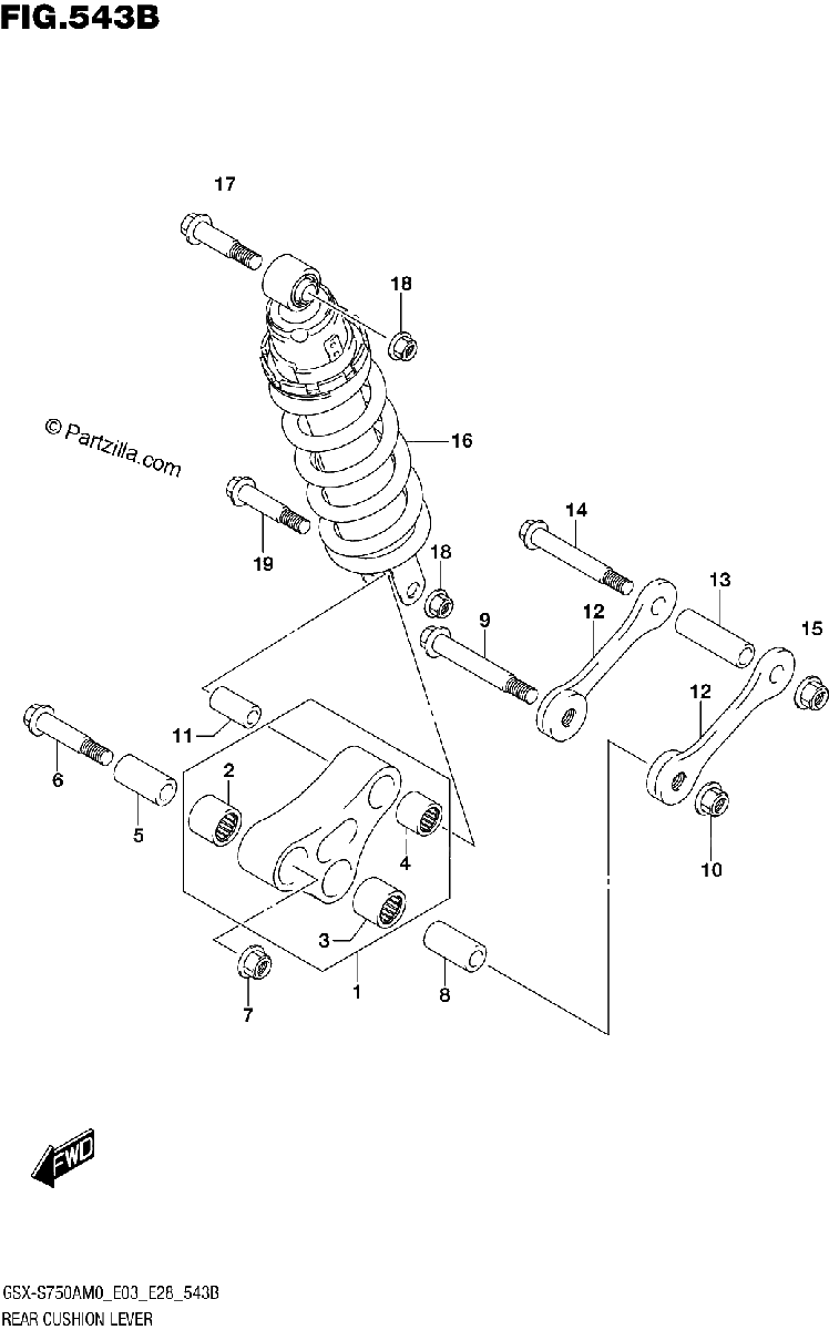 Diagrama de REAR CUSHION LEVER