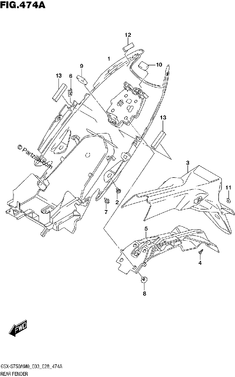 Diagrama de REAR FENDER