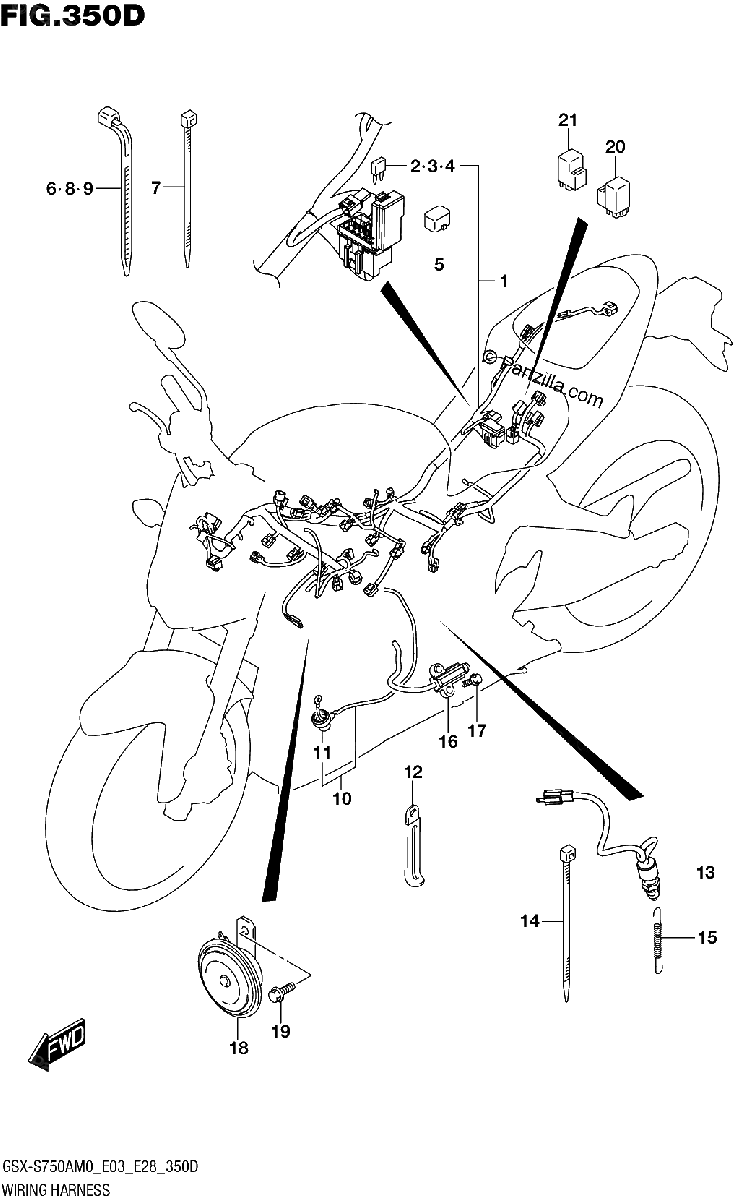 Diagrama de WIRING HARNESS E28