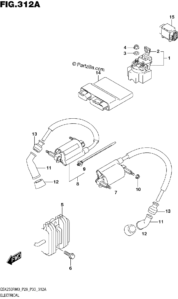 Diagrama de ELECTRICAL GSX250RM0 P28