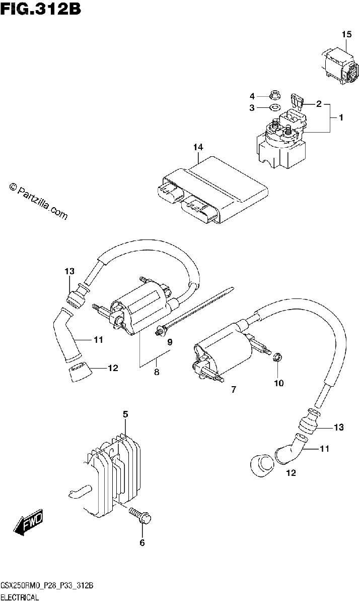 Diagrama de ELECTRICAL GSX250RM0 P33