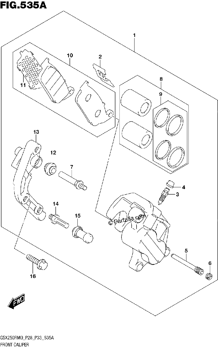 Diagrama de FRONT CALIPER