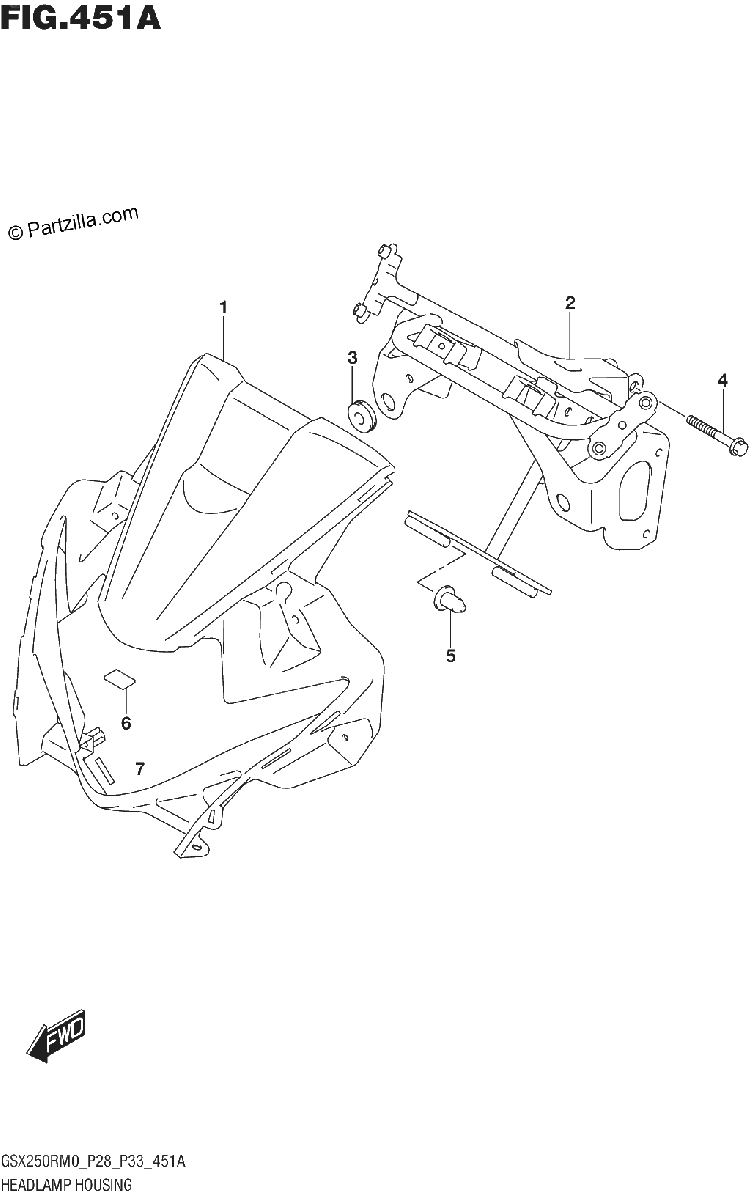 Diagrama de HEADLAMP HOUSING