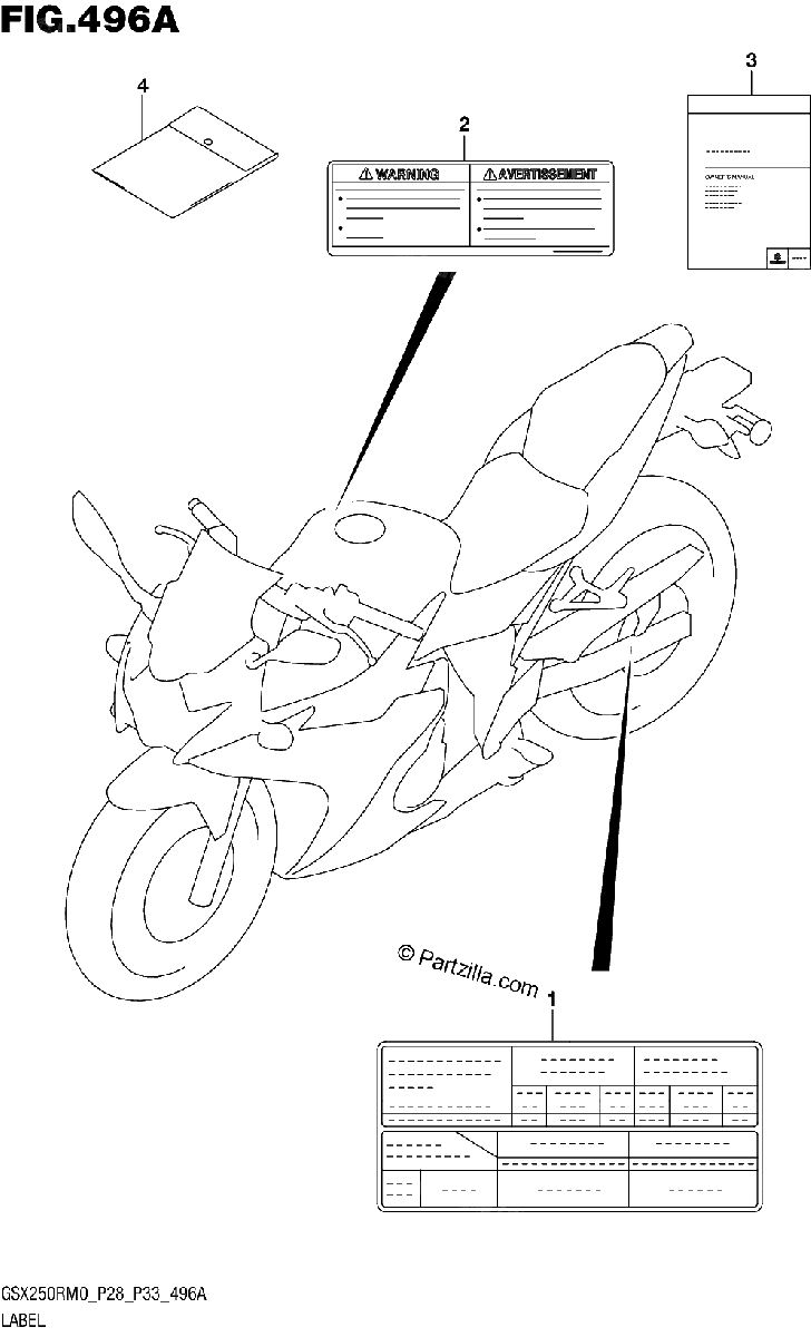 Diagrama de LABEL GSX250RM0 P28