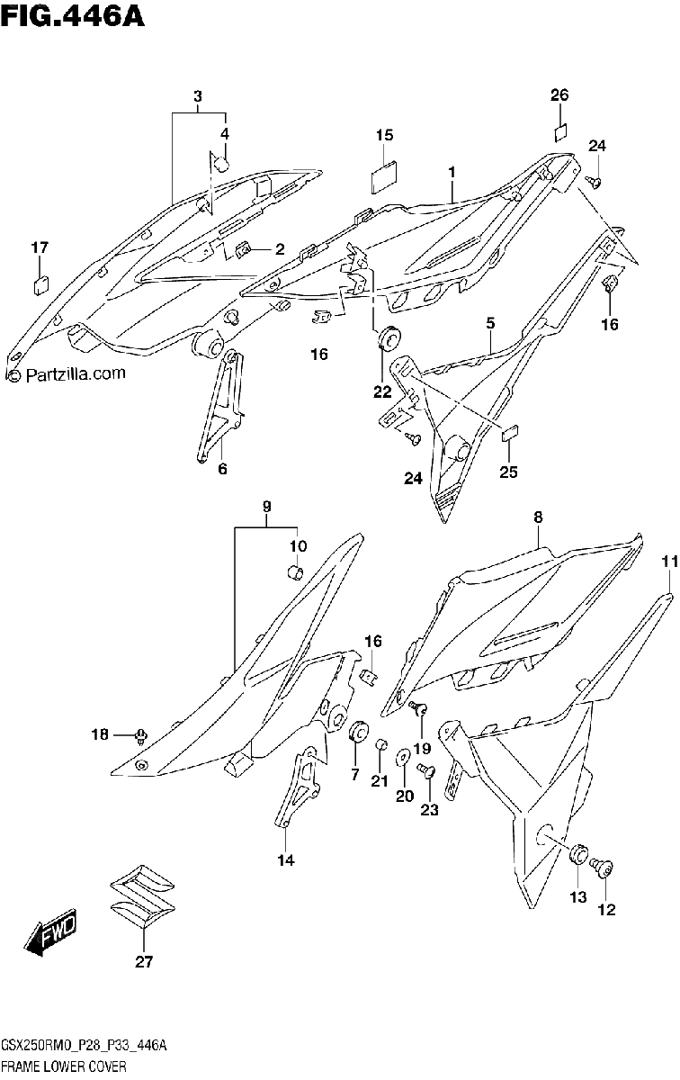 Diagrama de FRAME LOWER COVER
