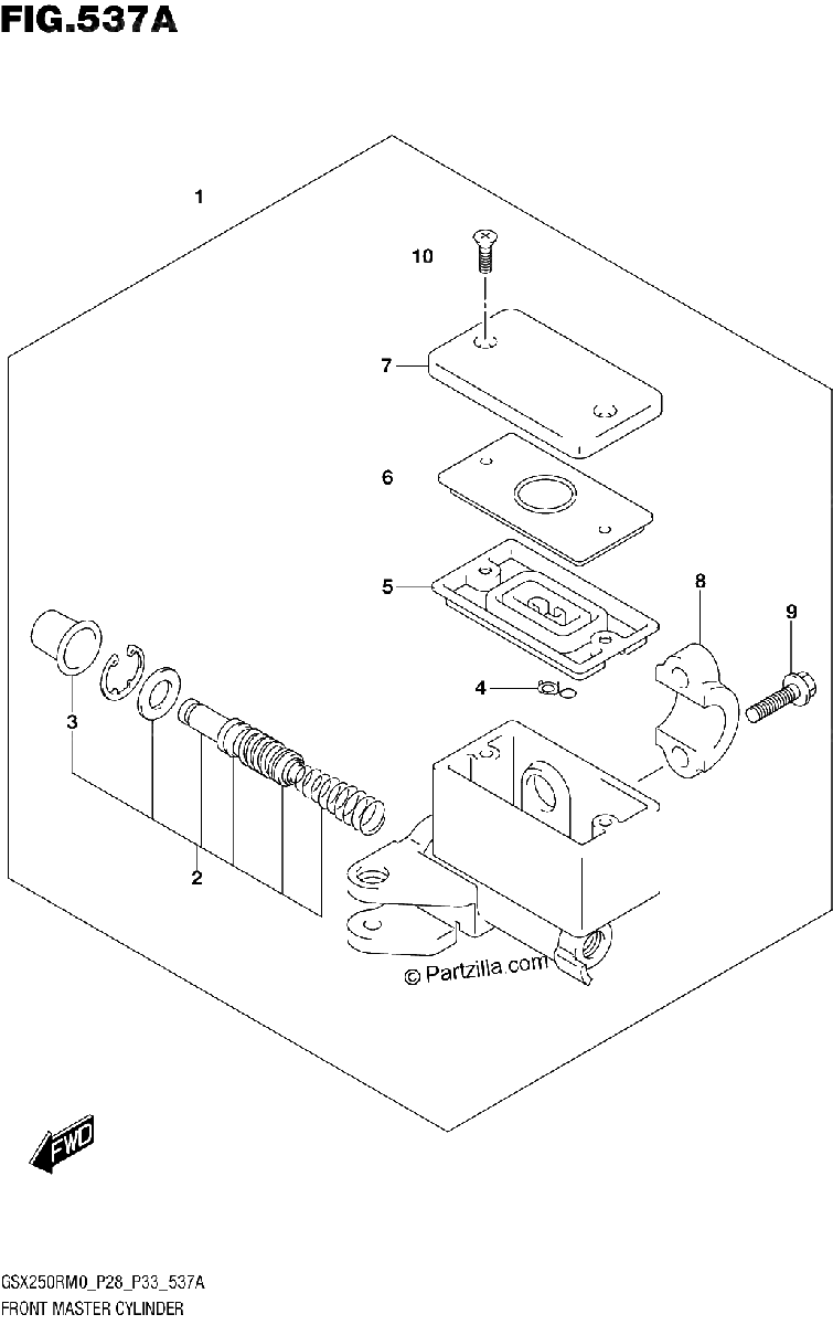 Diagrama de FRONT MASTER CYLINDER