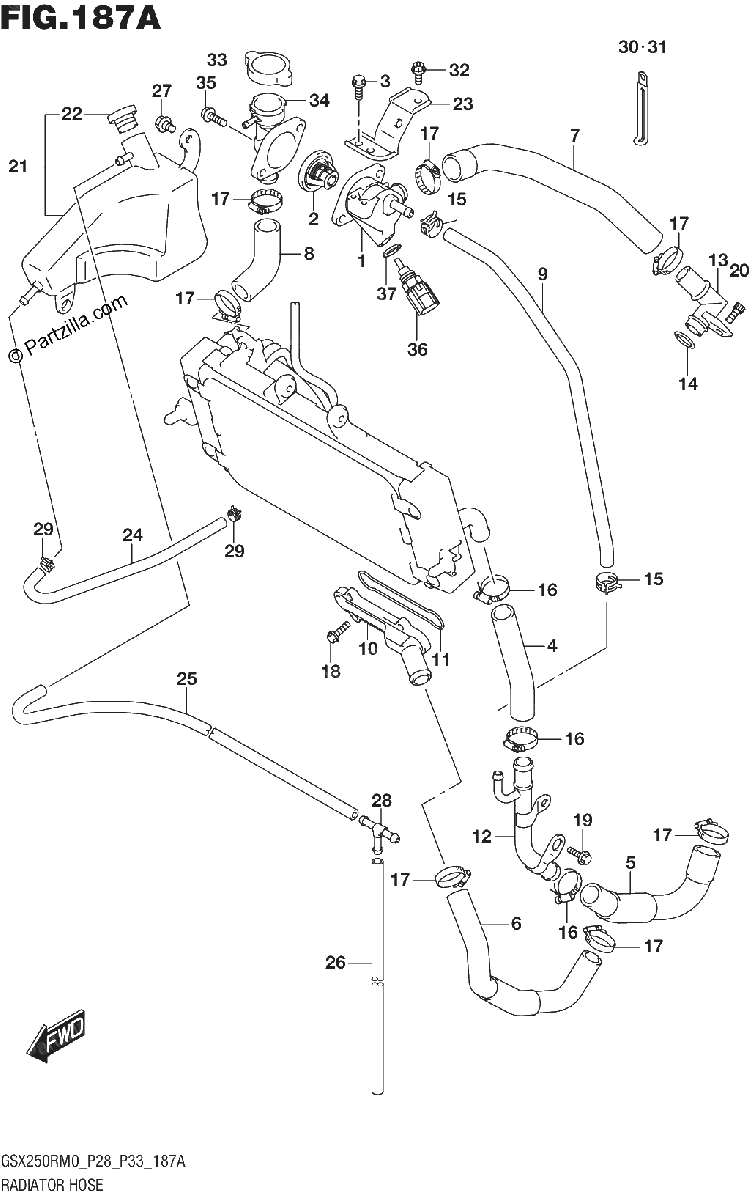 Diagrama de RADIATOR HOSE