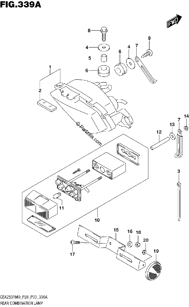 Diagrama de REAR COMBINATION LAMP