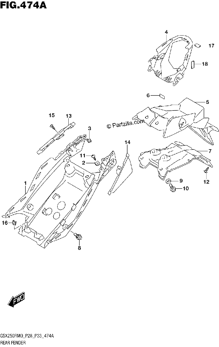 Diagrama de REAR FENDER