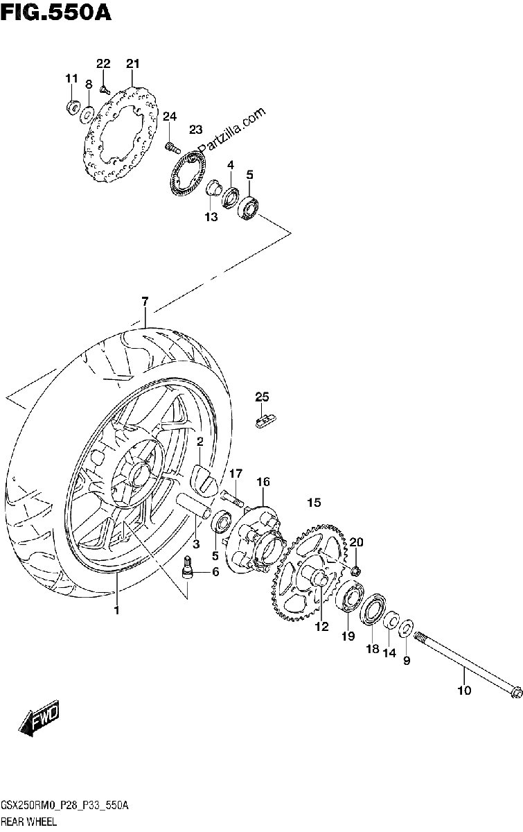 Diagrama de REAR WHEEL