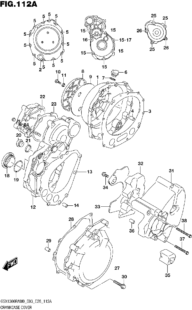 Diagrama de CRANKCASE COVER