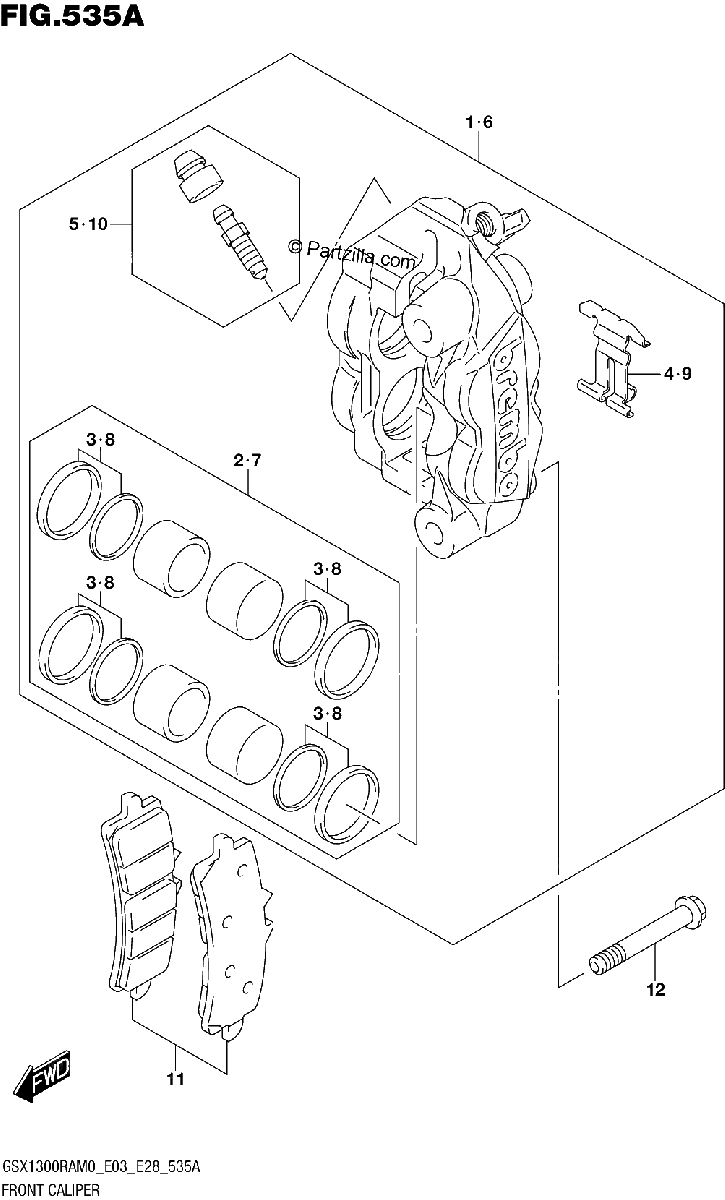 Diagrama de FRONT CALIPER