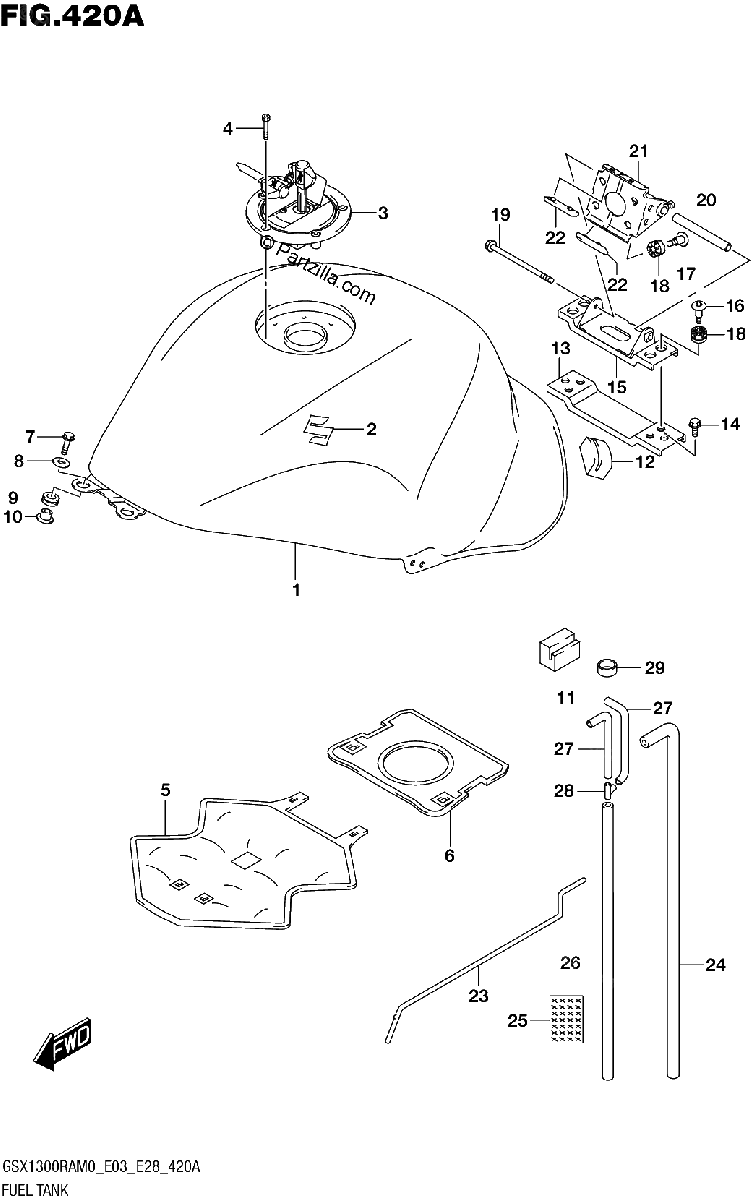 Diagrama de FUEL TANK E03 E28
