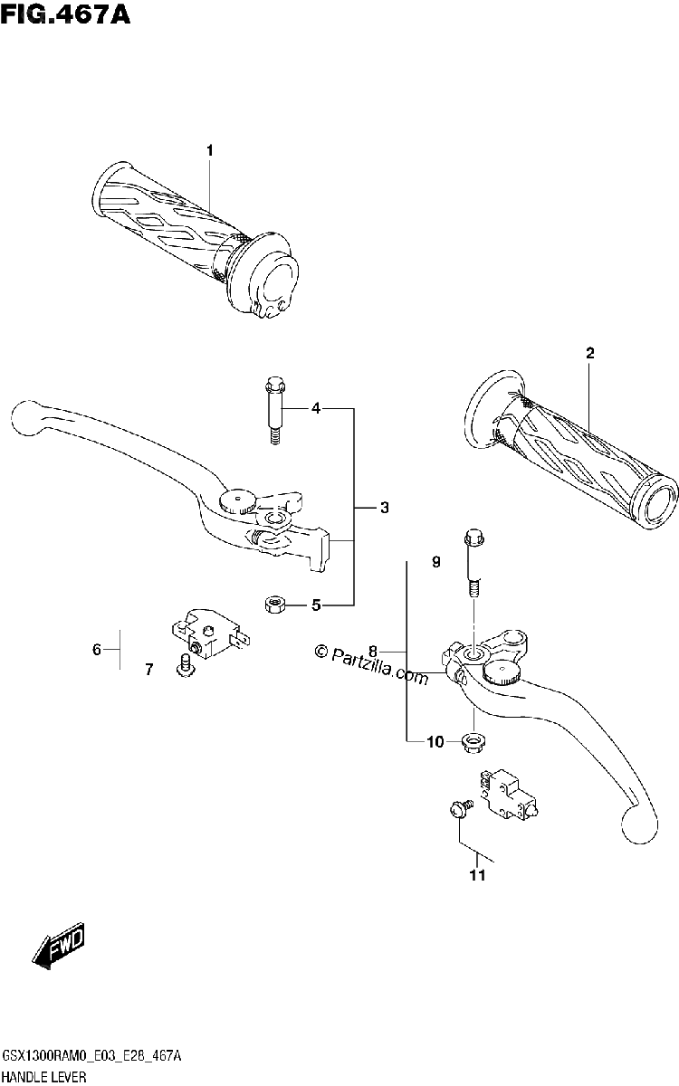 Diagrama de HANDLE LEVER
