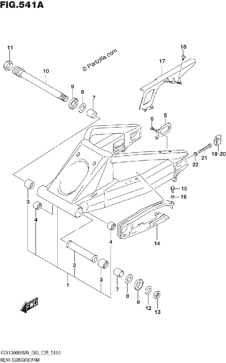Diagrama de REAR SWINGINGARM