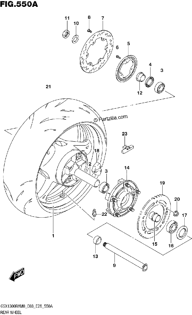 Diagrama de REAR WHEEL