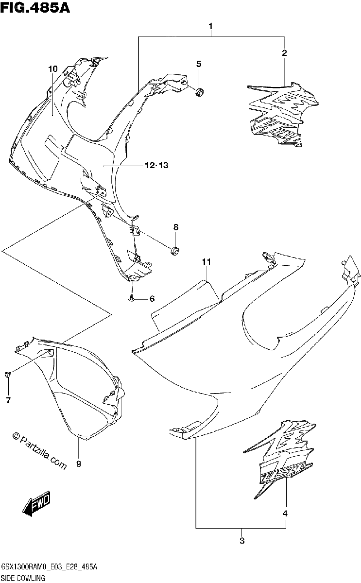 Diagrama de SIDE COWLING