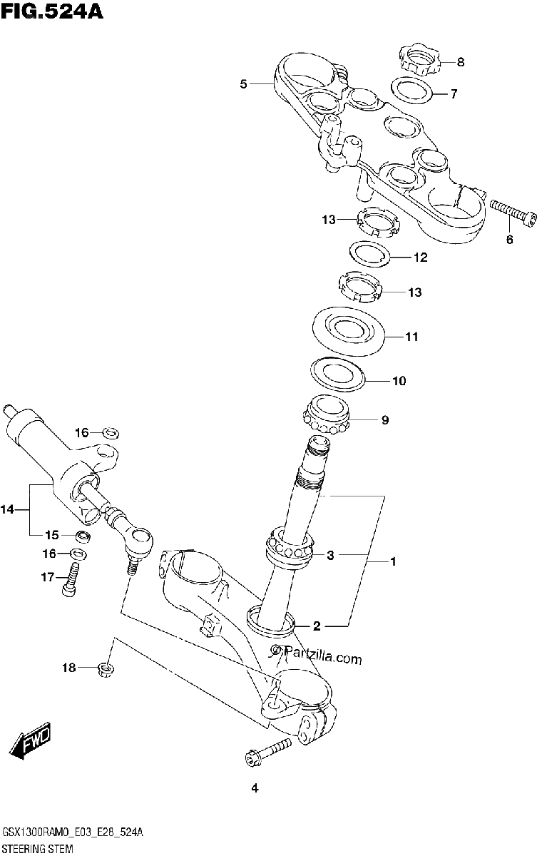 Diagrama de STEERING STEM