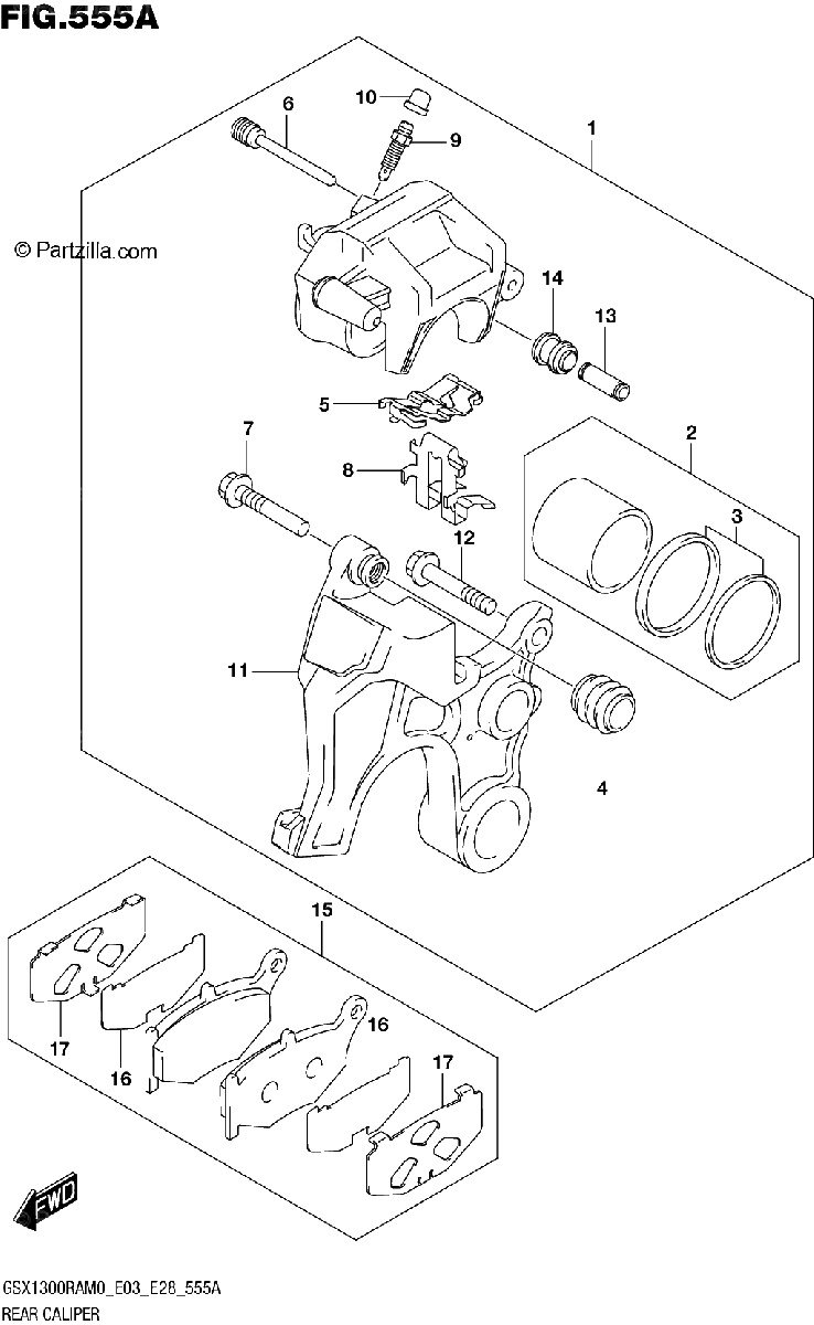 Diagrama de 55REAR CALIPER