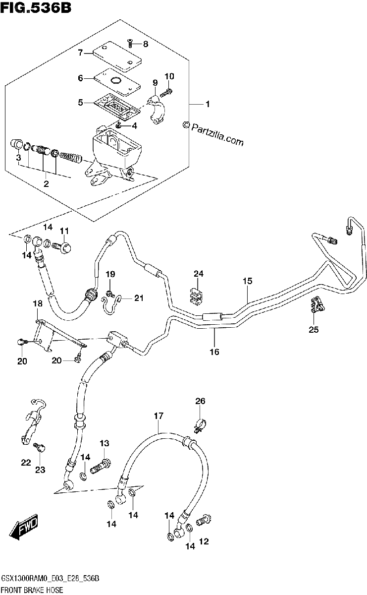 Diagrama de FRONT BRAKE HOSE