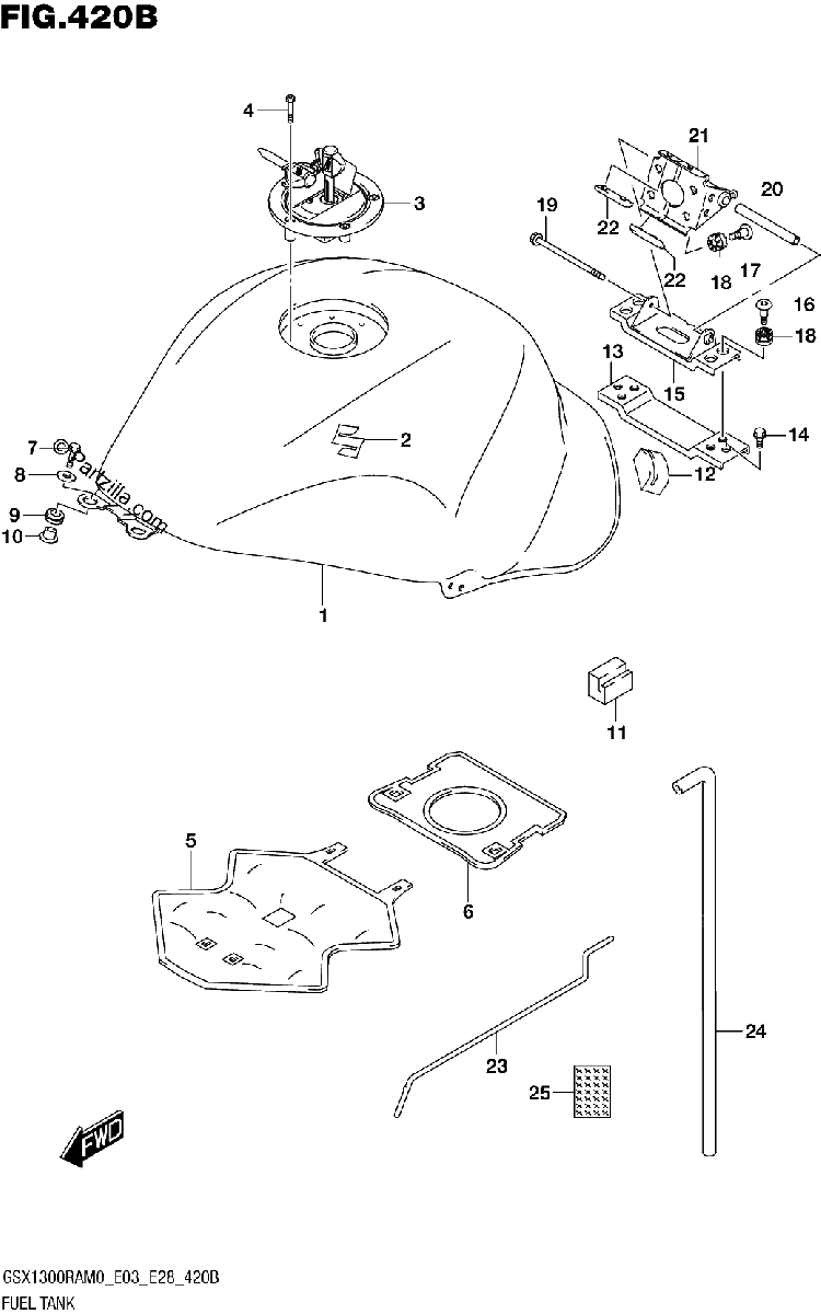 Diagrama de FUEL TANK E33