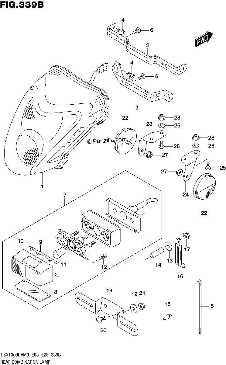 Diagrama de REAR COMBINATION LAMP
