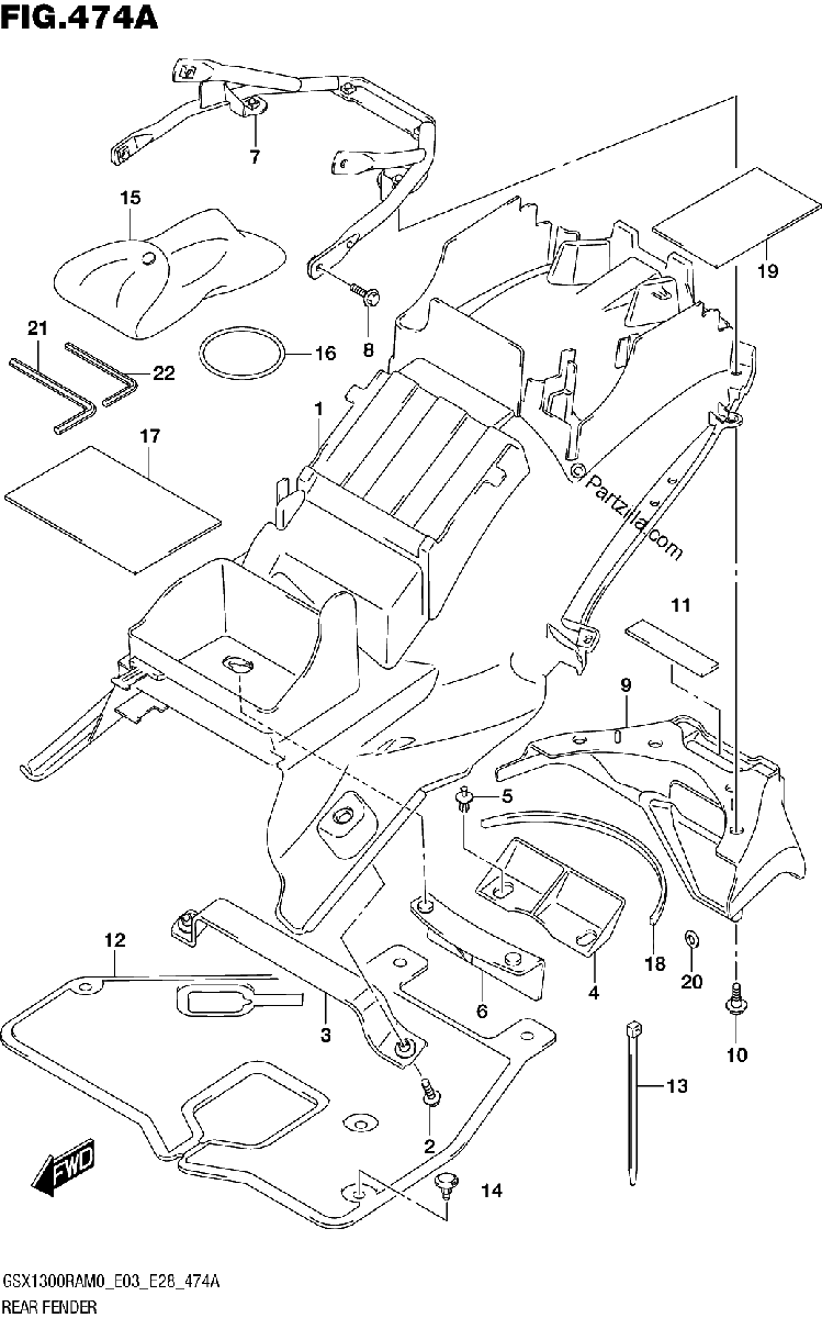 Diagrama de REAR FENDER