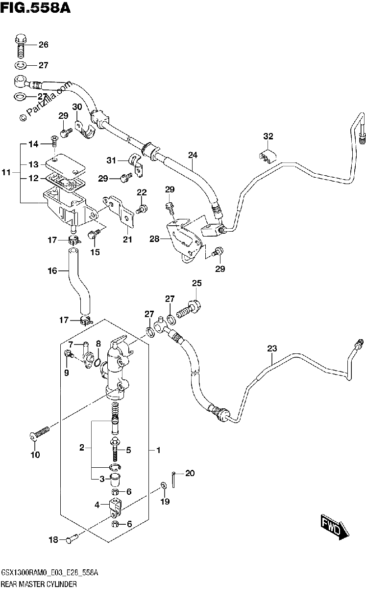 Diagrama de REAR MASTER CYLINDER