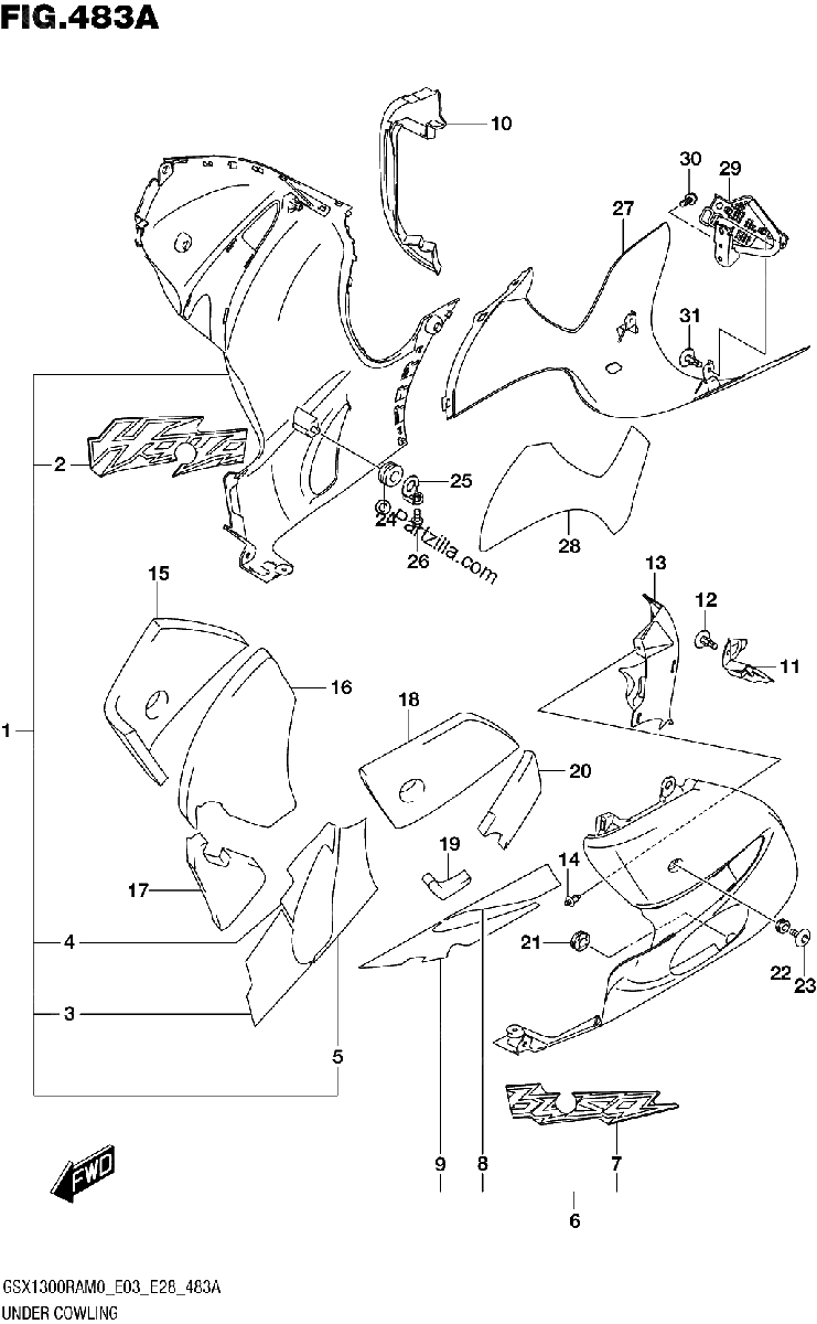 Diagrama de UNDER COWLING