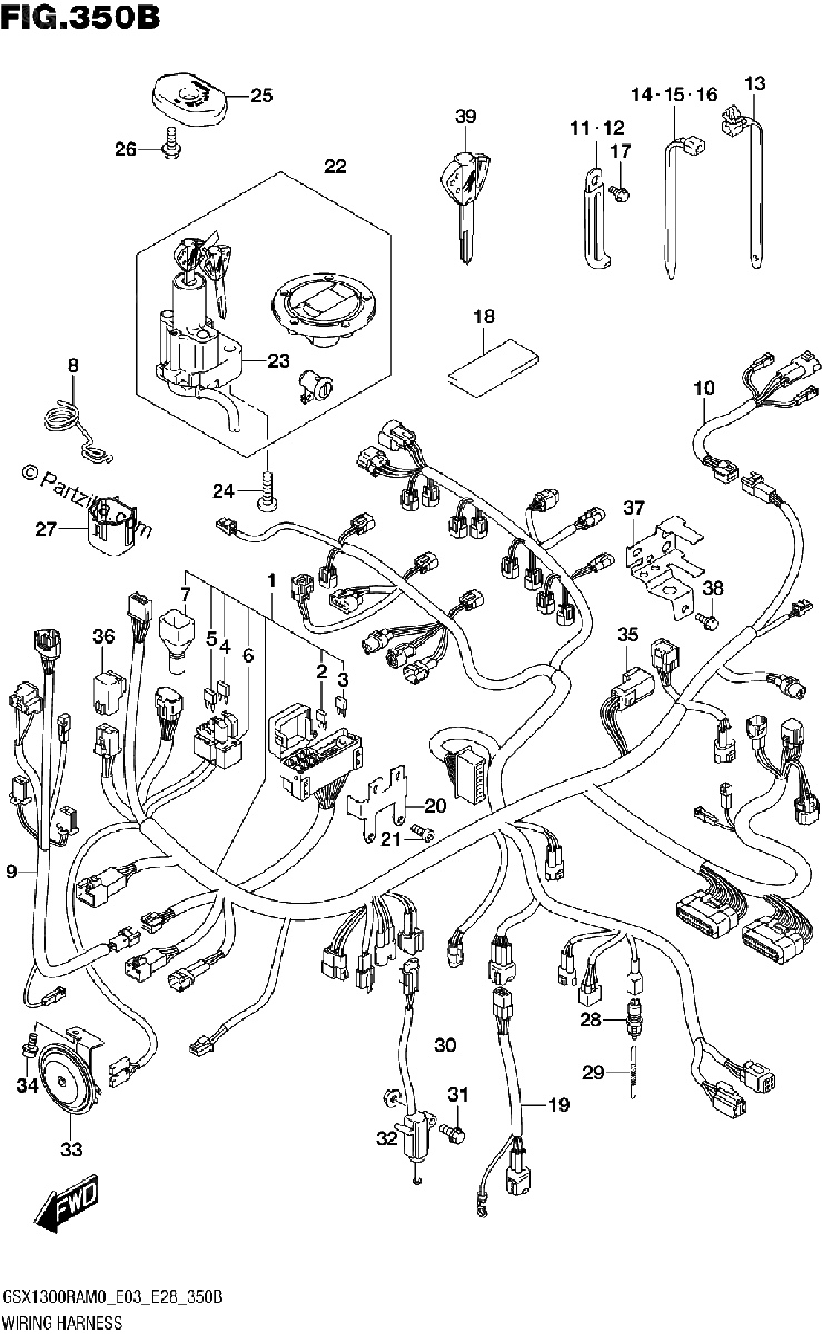 Diagrama de WIRING HARNESS E03 E28