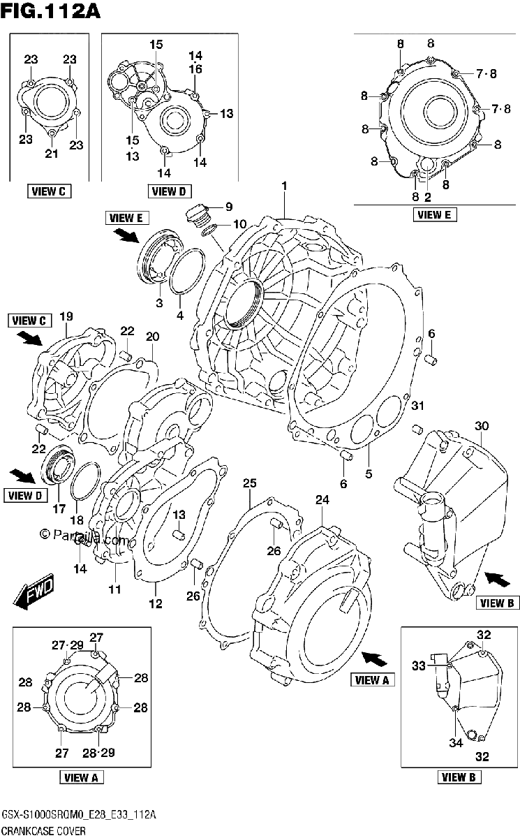 Diagrama de CRANKCASE COVER