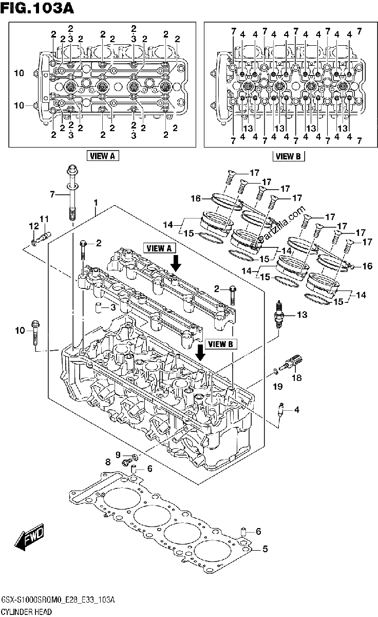 Diagrama de CYLINDER HEAD
