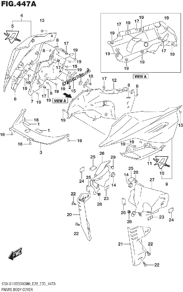 Diagrama de FRAME BODY COVER