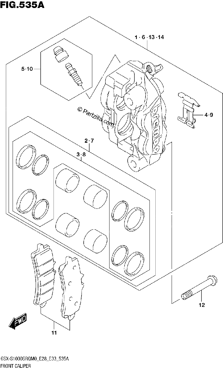 Diagrama de FRONT CALIPER