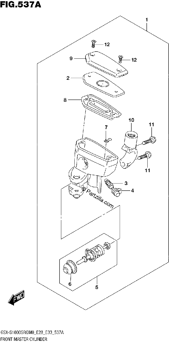 Diagrama de FRONT MASTER CYLINDER
