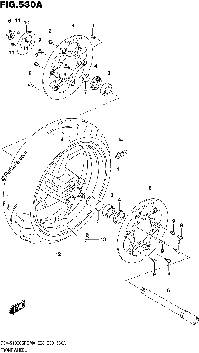 Diagrama de FRONT WHEEL