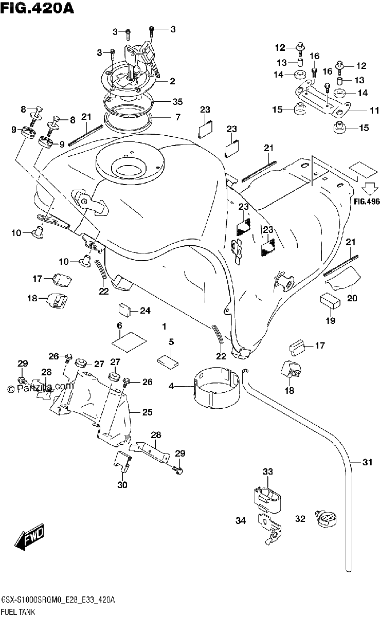 Diagrama de FUEL TANK E33