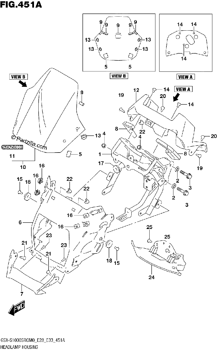 Diagrama de HEADLAMP HOUSING
