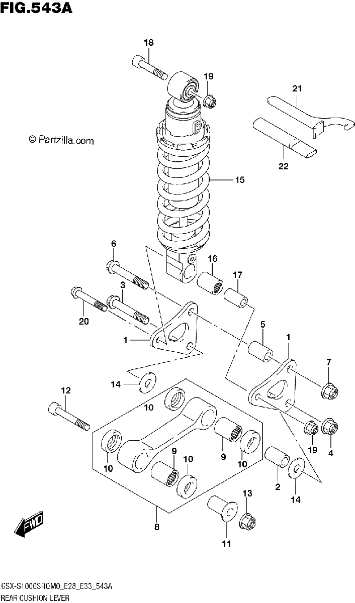 Diagrama de REAR CUSHION LEVER