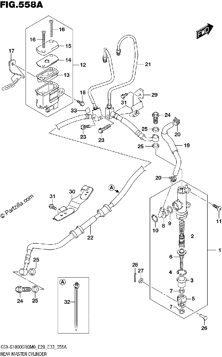 Diagrama de REAR MASTER CYLINDER
