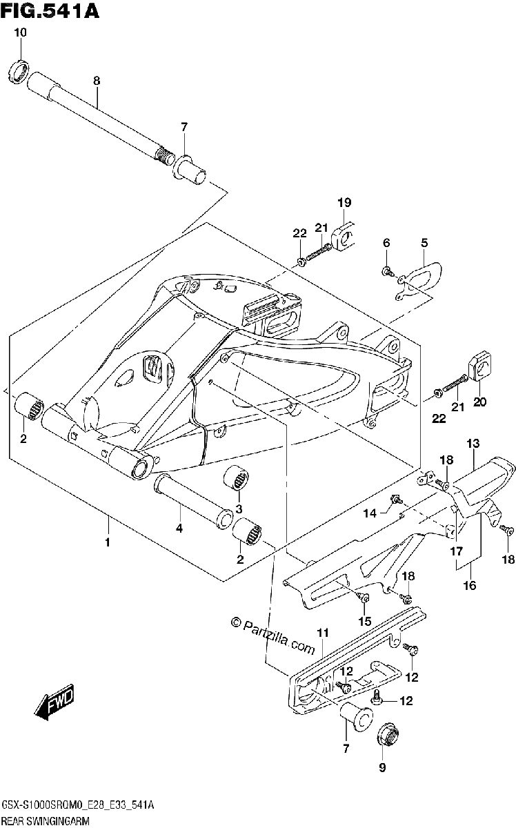 Diagrama de REAR SWINGINGARM