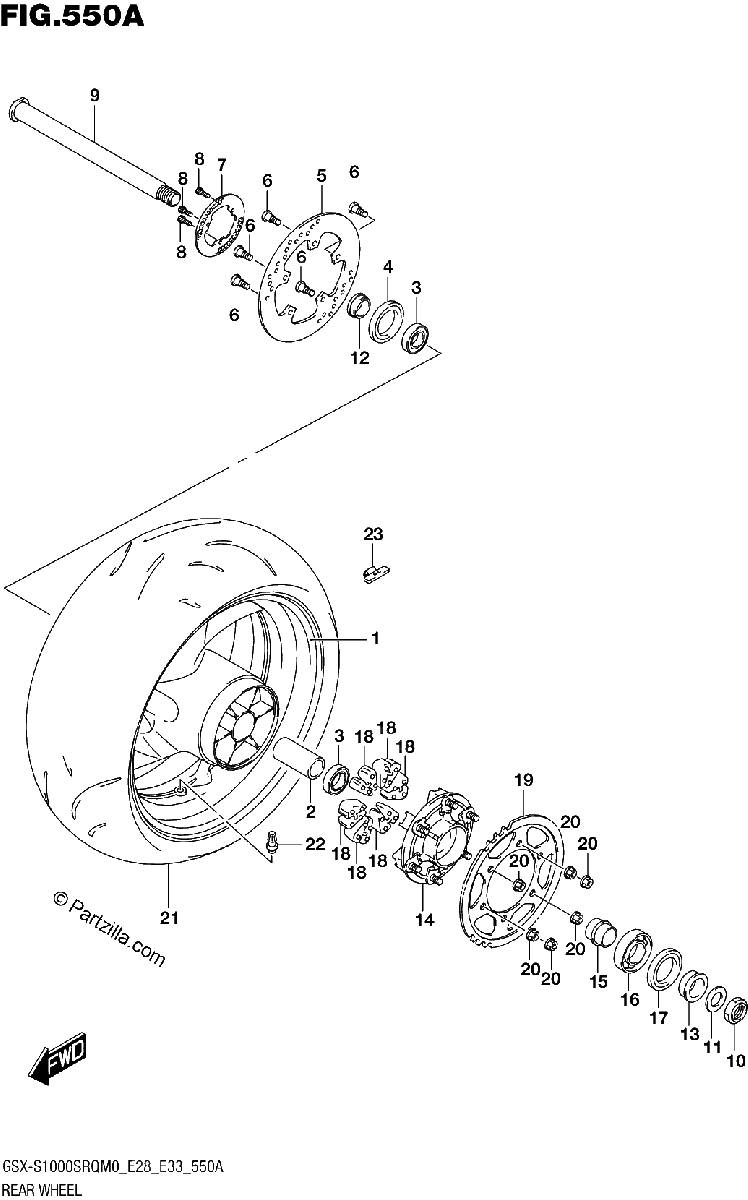 Diagrama de REAR WHEEL