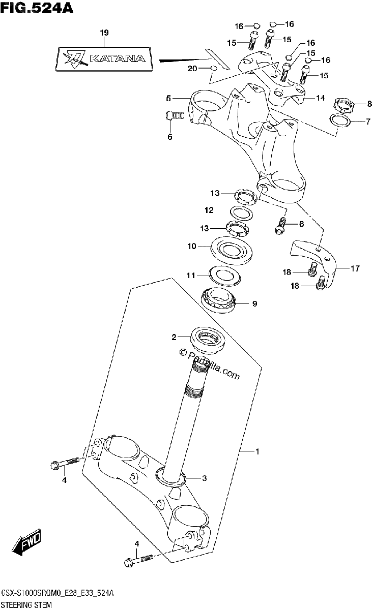 Diagrama de STEERING STEM