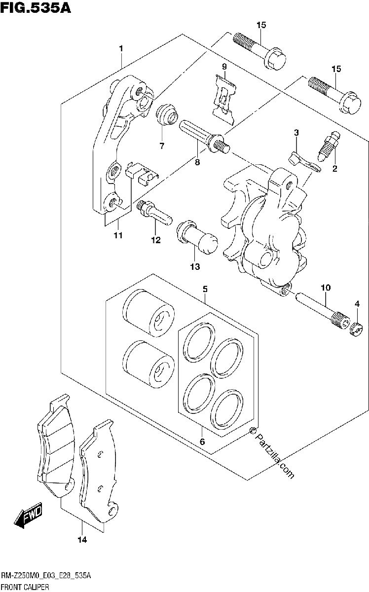 Diagrama de FRONT CALIPER