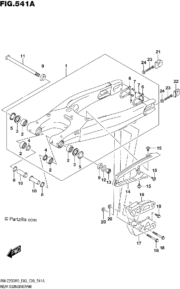 Diagrama de REAR SWINGINGARM